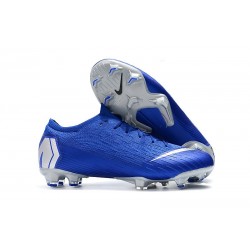 Chaussures de Football - Nike Mercurial Vapor XII Elite FG Noir Argent Bleu Racer