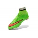 2014 Homme Chaussures Football Mercurial Superfly FG Vert Rouge