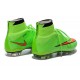 2014 Homme Chaussures Football Mercurial Superfly FG Vert Rouge