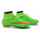 2014 Homme Chaussures Football Mercurial Superfly FG Vert Rouge