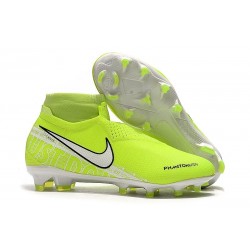 Nike Phantom Vision Elite DF FG Nouveaux Chaussures - Volt Blanc