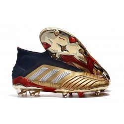 adidas Predator 19+ FG Nouvelles Chaussure Or Rouge Argent