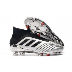 adidas Predator 19+ FG Nouvelles Chaussure Argent Noir