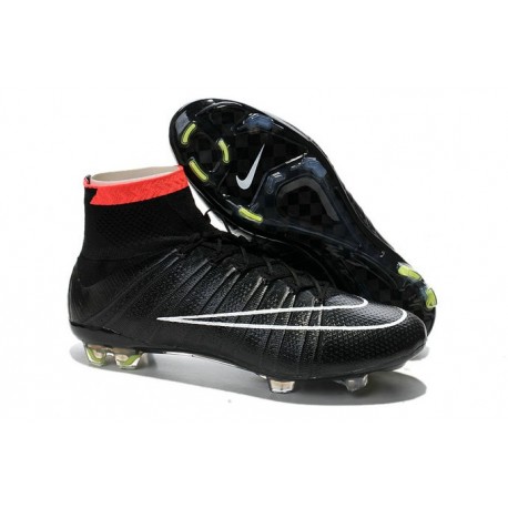 Coupe du Monde 2014 Chaussures Mercurial Superfly IV FG Nouvelle Noir Rouge