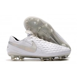 Nike Tiempo Legend VIII Elite FG Chaussures Blanc Platine Chrome