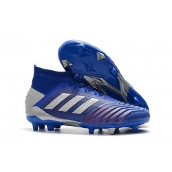 Nouvelles Chaussures Adidas Predator 19.1 FG Bleu Argent 