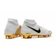 Crampons pour Hommes Nike Phantom VSN Elite DF FG Blanc Or