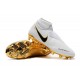 Crampons pour Hommes Nike Phantom VSN Elite DF FG Blanc Or