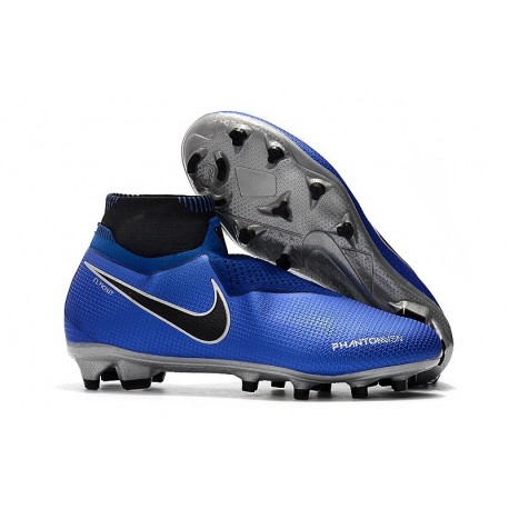 Crampons pour Hommes Nike Phantom VSN Elite DF FG Bleu Racer Noir Argent Volt