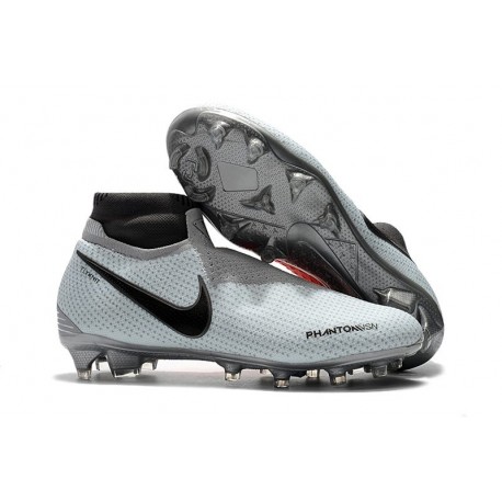 Crampons pour Hommes Nike Phantom VSN Elite DF FG Gris Rouge