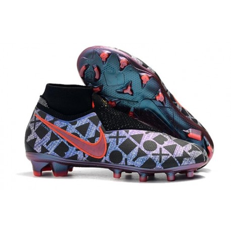 Crampons pour Hommes Nike Phantom VSN Elite DF FG Nike x EA Sports Bleu Noir Rouge