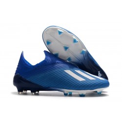 adidas X 19+ FG Chaussure de Football Bleu Blanc