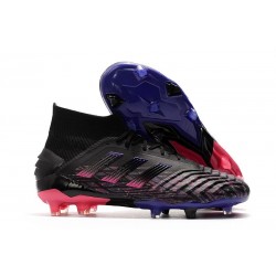 adidas Predator 19+ FG Chaussure Football Noir Bleu Rose