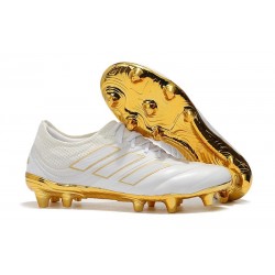 Chaussures de Football pour Hommes Adidas Copa 19.1 FG Blanc Or 
