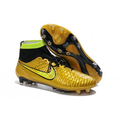 Coupe du Monde 2014 Chaussures Mercurial Magista Obra FG Or Noir Jaune