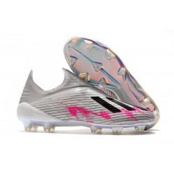 adidas X 19+ FG Chaussure de Football Argent Noir Rose