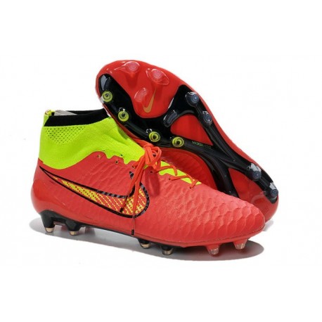 Coupe du Monde 2014 Chaussures Mercurial Magista Obra FG Rouge Jaune