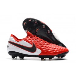 Nike Tiempo Legend VIII Elite FG Chaussures Rouge Blanc Noir