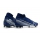 Chaussure Foot Nike Mercurial Superfly 7 Elite FG Bleu Blanc