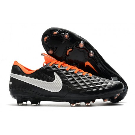 Nike Tiempo Legend VIII Elite FG Chaussures Noir Orange Blanc