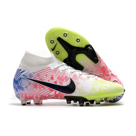 Nike Mercurial Superfly 7 Elite AG-Pro Neymar Blanc Noir Bleu Volt