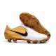 Nike Crampons Nouvelles Phantom Venom Elite FG Blanc Or Noir