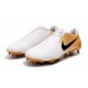 Nike Crampons Nouvelles Phantom Venom Elite FG Blanc Or Noir