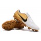 Nike Crampons Nouvelles Phantom Venom Elite FG Blanc Or Noir