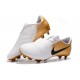 Nike Crampons Nouvelles Phantom Venom Elite FG Blanc Or Noir