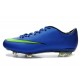 Chaussures de Football Nike Mercurial Vapor 10 FG Bleu Vert