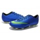 Chaussures de Football Nike Mercurial Vapor 10 FG Bleu Vert