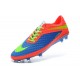 2014/2015 Nike Hypervenom Phantom FG Homme Bleu Orange Fluorescent Vert Jaune