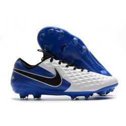 Crampon Nouvelles Nike Tiempo Legend 8 Elite FG Blanc Bleu