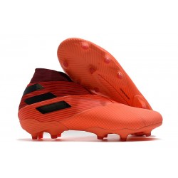 Adidas Chaussure de Foot Nemeziz 19+ FG Corail Noir Rouge Goire