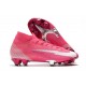 Chaussure Nike Mercurial Superfly7 Elite FG x Mbappe Rose Blanc Noir