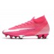 Chaussure Nike Mercurial Superfly7 Elite FG x Mbappe Rose Blanc Noir