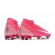 Chaussure Nike Mercurial Superfly7 Elite FG x Mbappe Rose Blanc Noir