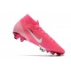 Chaussure Nike Mercurial Superfly7 Elite FG x Mbappe Rose Blanc Noir