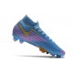 Chaussure Nike Mercurial Superfly7 Elite DF FG Bleu Rose Or