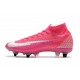 Nike Mercurial Superfly 7 Elite DF SG x Mbappe Rose Blanc Noir