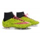 2014 Homme Chaussures Football Mercurial Superfly FG Jaune Rose Noir