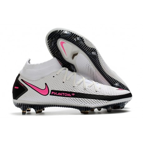 Crampons Nike Phantom GT Elite Dynamic Fit FG Blanc Rose Noir