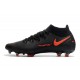 Crampons Nike Phantom GT Elite Dynamic Fit FG Noir Rouge Chili Gris