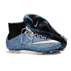 Coupe du Monde 2014 Chaussures Mercurial Superfly IV FG Nouvelle Bleu Noir Blanc