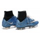 Coupe du Monde 2014 Chaussures Mercurial Superfly IV FG Nouvelle Bleu Noir Blanc