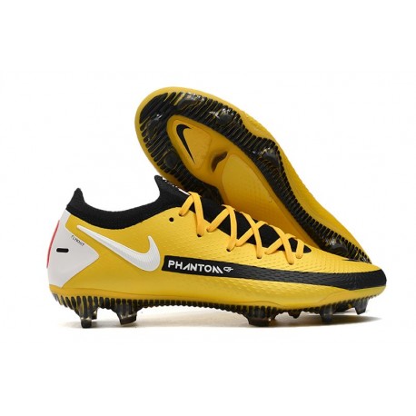 Nike Crampon 2021 Phantom GT Elite FG Jaune Noir Blanc