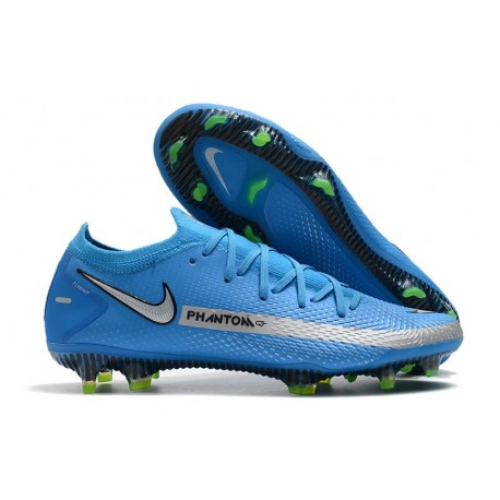 Nike Crampon 2021 Phantom GT Elite FG Bleu Argent