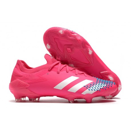 Crampons Adidas Predator Mutator 20.1 Low FG Rose Blanc Bleu