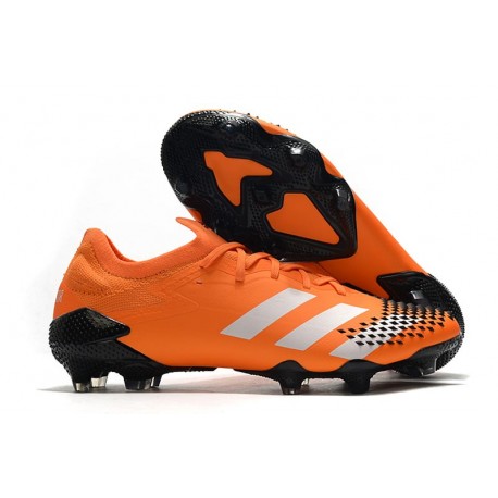 Crampons Adidas Predator Mutator 20.1 Low FG Orange Blanc Noir