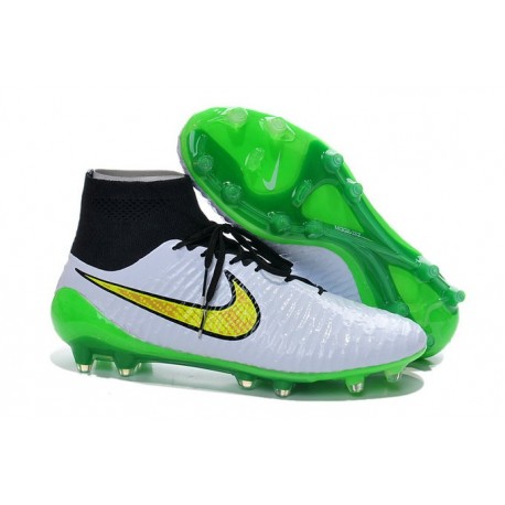 Coupe du Monde 2015 Chaussures Mercurial Magista Obra FG Blanc Vert Noir Jaune